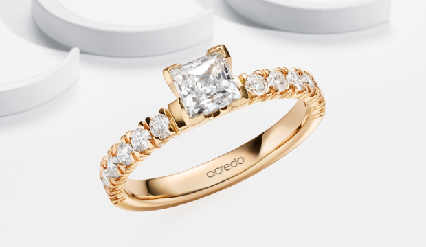 Diamantni zaročni prstani Princess Cut | acredo