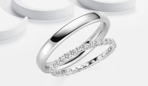 Poročni prstani z večnostnim obročem Eternity Band | acredo